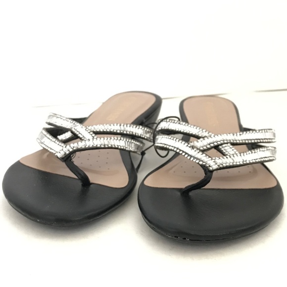 DREAM PAIRS Jeweled Sandals Black and Silver Rhinestone Women’s Size 7.5 - Picture 8 of 16